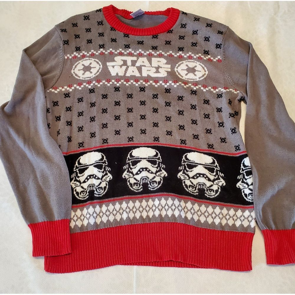 Star Wars Mens Medium Storm Trooper Christmas Sweater CB2/226